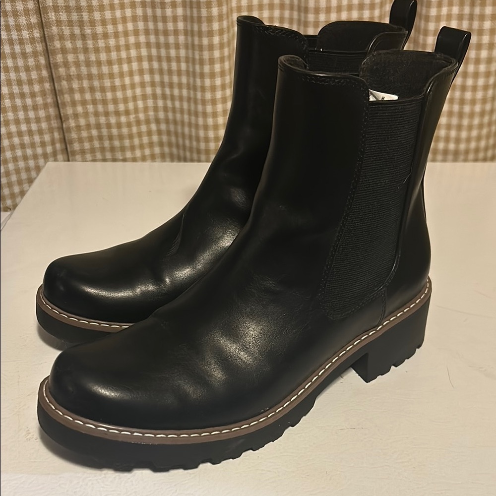 Black Leather Ankle Boots